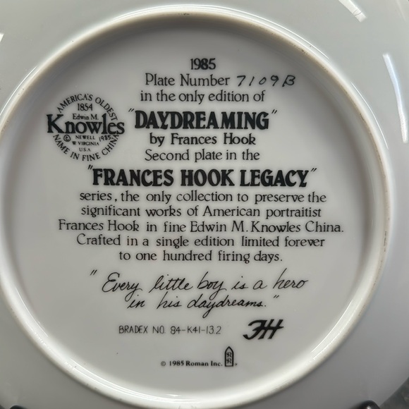 Edwin M. Knowles “Daydreaming” Collectible Plate - Picture 2 of 5